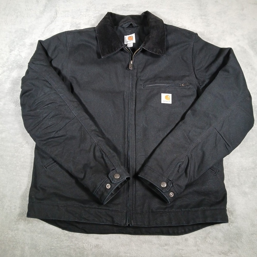 Carhartt Black Work Jacket with Corduroy Collar